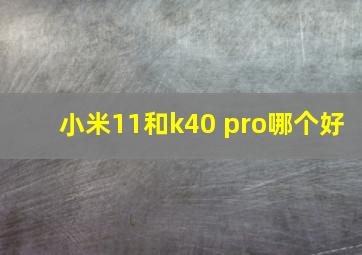 小米11和k40 pro哪个好